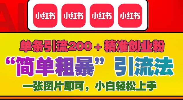 12月底小红书”简单粗暴“引流法，单条引流200+精准创业粉-林文副业站