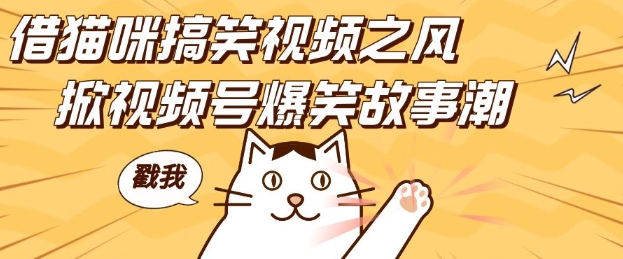 借猫咪搞笑视频之风，掀视频号爆笑故事潮，轻松日入四位数，无门槛快速入门!-林文副业站