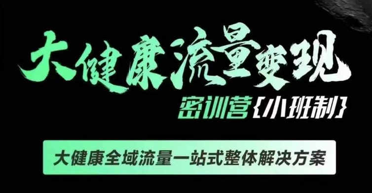 千万级大健康变现课线下课，大健康全域流量一站式整体解决方案-林文副业站