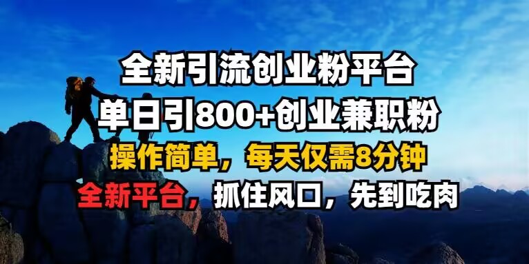 全新引流创业粉平台 单日引800+，创业兼职粉，操作简单，每天仅需8分钟【仅揭秘】-林文副业站