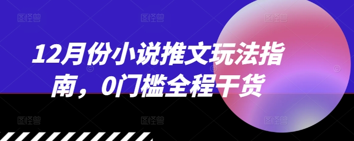 12月份小说推文玩法指南，0门槛全程干货-林文副业站
