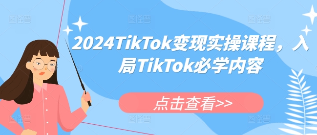 2024TikTok变现实操课程，入局TikTok必学内容-林文副业站