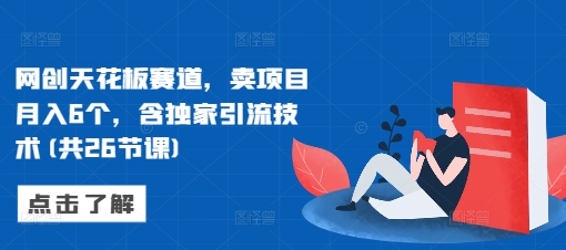 网创天花板赛道，卖项目月入6个，含独家引流技术(共26节课)-林文副业站