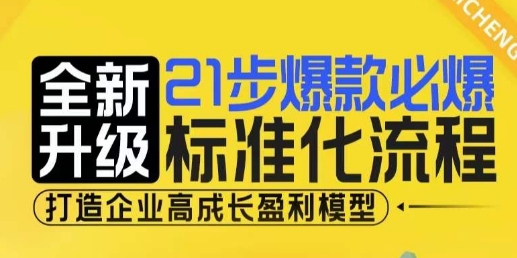 21步爆款必爆标准化流程，全新升级，打造企业高成长盈利模型-林文副业站