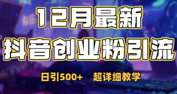 最新公开：12月份抖音日引500+创业粉秘籍-林文副业站
