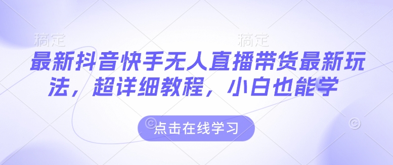 最新抖音快手无人直播带货玩法，超详细教程，小白也能学-林文副业站