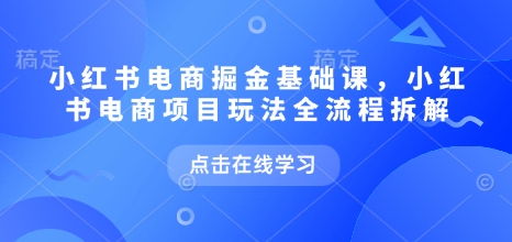 小红书电商掘金课，小红书电商项目玩法全流程拆解-林文副业站