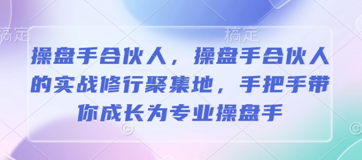 操盘手合伙人，操盘手合伙人的实战修行聚集地，手把手带你成长为专业操盘手-林文副业站