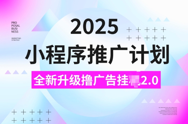 2025小程序推广计划，撸广告挂JI3.0玩法，日均5张【揭秘】-林文副业站