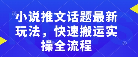 小说推文话题最新玩法，快速搬运实操全流程-林文副业站
