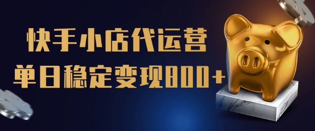 【快手小店代运营】限时托管计划，全程喂饭，单日稳定变现5张【揭秘】-林文副业站