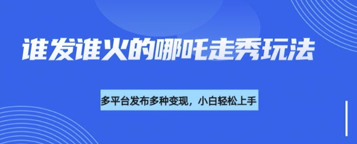 利用deepseek制作谁发谁火的哪吒2人物走秀视频，多平台发布多种变现-林文副业站