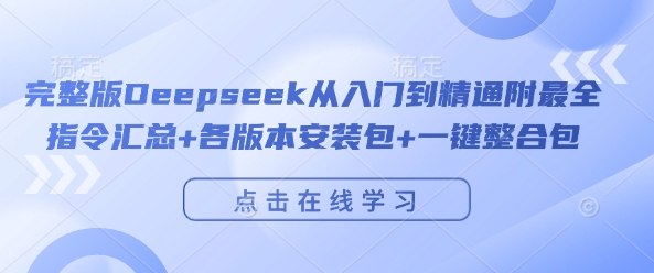 完整版Deepseek从入门到精通附最全指令汇总+各版本安装包+一键整合包-林文副业站