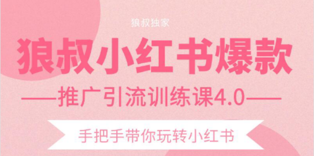 图片[1]-狼叔小红书爆款推广引流训练课4.0，手把手带你玩转小红书-林文副业站
