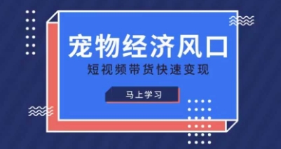 宠物赛道快速变现精品课，宠物经济风口，短视频带货快速变现-林文副业站