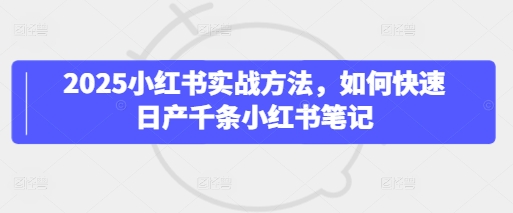 2025小红书实战方法，如何快速日产千条小红书笔记-林文副业站