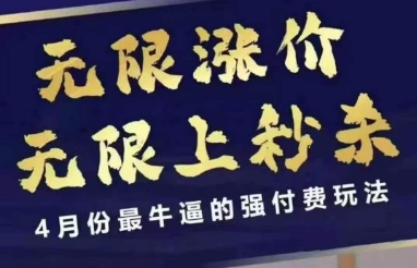 4月12号拼多多线上课，无限涨价，无限上秒杀，4月份最牛逼的强付费玩法-林文副业站