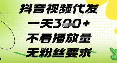 抖音视频代发一天3张+，不看播放量，无粉丝要求【揭秘】-林文副业站
