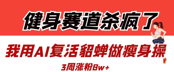 健身赛道杀疯了？我用AI复活貂蝉做瘦身操，3周涨粉8W-林文副业站