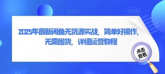 2025年最新闲鱼无货源实战，简单好操作，无需囤货，详细运营教程-林文副业站