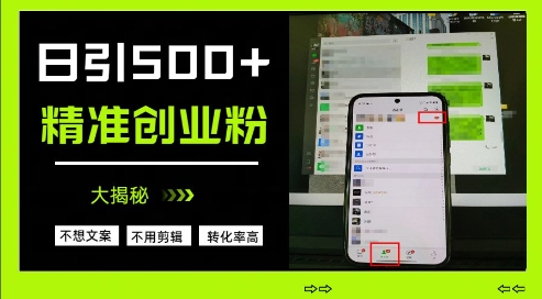 不需要我们去想文案，也不需要我们去剪辑视频，日引500+精准创业粉，方法大揭秘-林文副业站