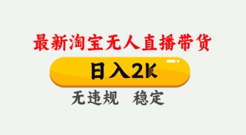 4月最新淘宝无人直播带货，日入数张，不违规不封号，独家技术，操作简单【揭秘】-林文副业站