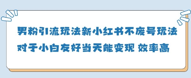 男粉引流玩法(新)，玩法友好做的好当天就能变现-林文副业站