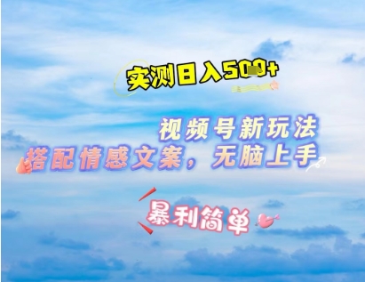 微信视频号最新玩法，表情包搭配情感文案，2分钟一条原创作品，简单好上手，轻松日入几张-林文副业站