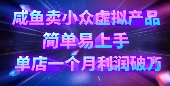 咸鱼卖小众虚拟产品，简单易上手，单店一个月利润破W-林文副业站