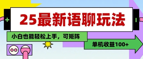 25年最新语聊玩法，纯手工，单机收益100+，小白也能轻松上手，可矩阵操作-林文副业站