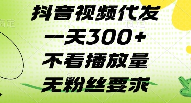 抖音视频代发一天3张+，不看播放量，无粉丝要求【揭秘】-林文副业站