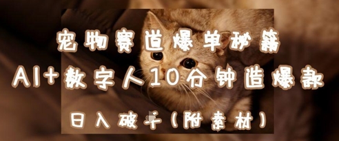 宠物赛道爆单秘籍：AI+数字人10分钟造爆款，日入1k-林文副业站