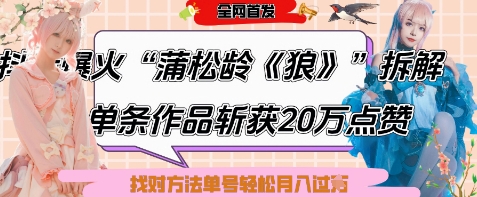 爆火“蒲松龄《狼》”实战拆解，仅6条作品涨粉24W，单条作品收获20W点赞，找对方法轻松起号月入过W-林文副业站