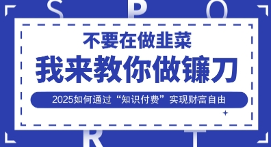 韭菜生涯终结者，我来教你做镰刀，2025如何通过“知识付费”实现财F自由【揭秘】-林文副业站