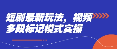 短剧最新玩法，视频多段标记模式实操-林文副业站