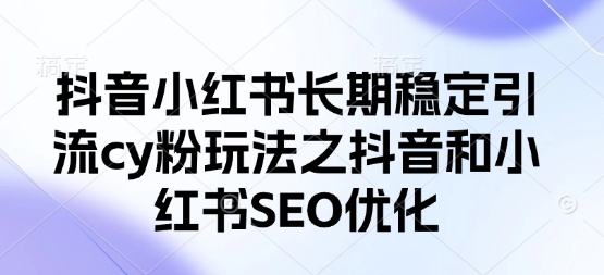 抖音小红书长期稳定引流cy粉玩法之抖音和小红书SEO优化-林文副业站