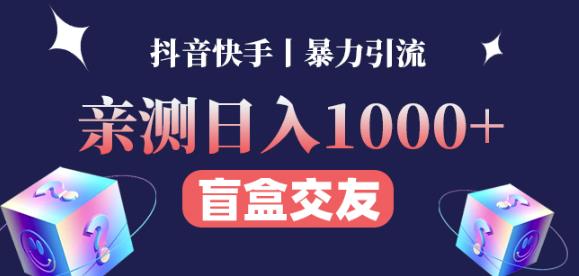 图片[1]-日收益1000+的交友盲盒副业丨有手就行的抖音快手暴力引流-林文副业站