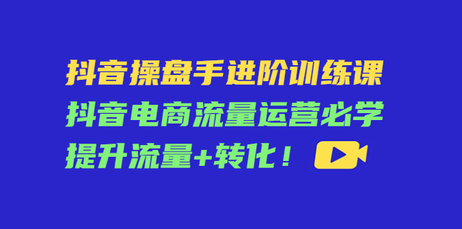 图片[1]-抖音操盘手进阶训练课：抖音电商流量运营必学，提升流量+转化-林文副业站