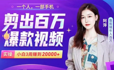 图片[1]-小白易上手的手机剪辑赚钱课，抓住短视频风口月赚2万+-林文副业站