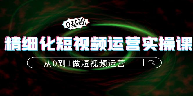 图片[1]-精细化短视频运营实操课，从0到1做短视频运营：算法篇+定位篇+内容篇-林文副业站