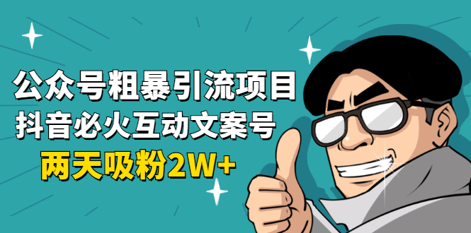图片[1]-公众号粗暴引流项目：抖音必火互动文案号，两天吸粉2W+（可持续操作）-林文副业站