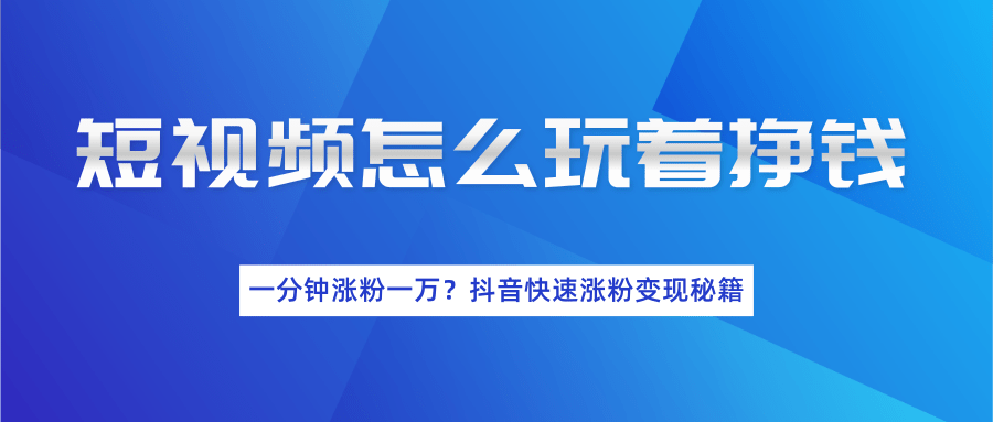 短视频怎么玩着挣钱？一分钟涨粉一万？抖音快速涨粉变现秘籍（完结）-林文副业站