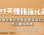 21天赚钱强化营，掌握全套社交新零售实战打法，赚回N倍学员-林文副业站