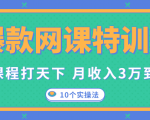 爆款网课特训营，一套课程打天下，网课变现的10个实操法，月收入3万到10万-林文副业站