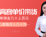抖音高单价带货项目，一单佣金几十上百元，核心套路月入几十万（共3节）-林文副业站