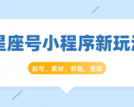 星座号小程序新玩法：起号、素材、剪辑，如何变现（附素材）-林文副业站