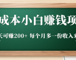 零成本小白赚钱实操项目，一天可赚200+ 每个月多一份收入来源-林文副业站