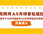 高鹏月入5万项目私徒班，基于个人IP打造的月入5万互利型高产项目！-林文副业站