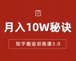 知乎掘金训练课3.0：低成本，可复制，流水线化先进操作模式 月入10W秘诀-林文副业站