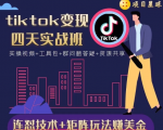 tiktok变现四天实战班，连怼技术+矩阵玩法赚美金！价值998元-林文副业站